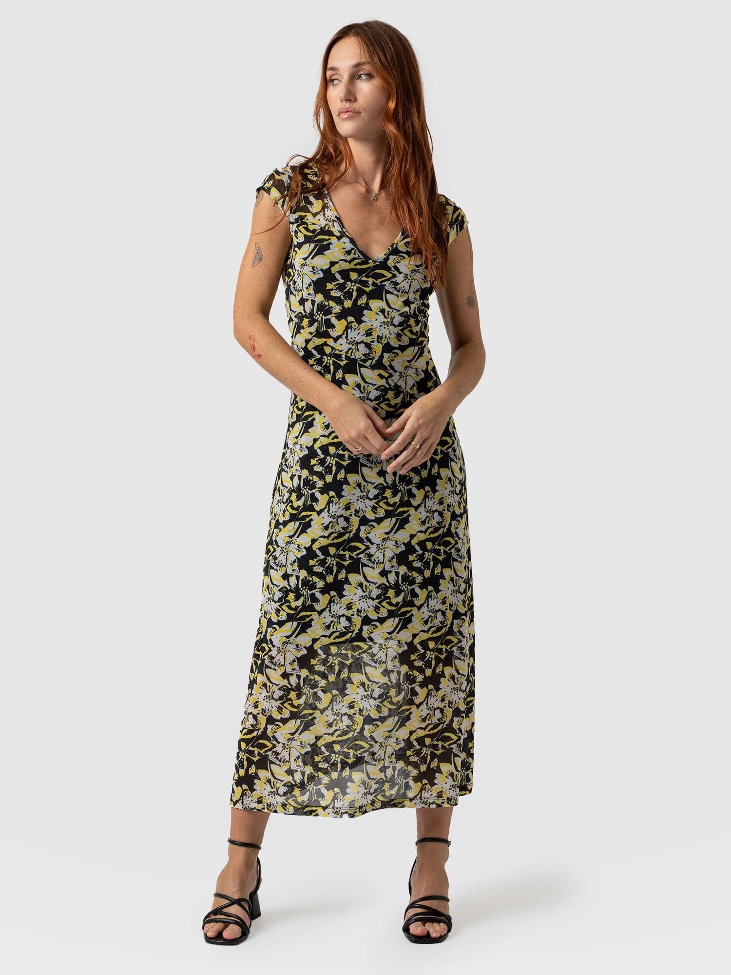 Poppy Mesh Dress Jardin Stencil - Women's Dresses | Saint + Sofia® EU